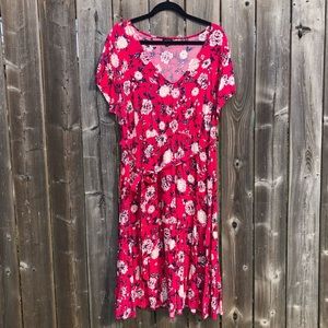 Torrid midi-length pink floral dress Size 2X